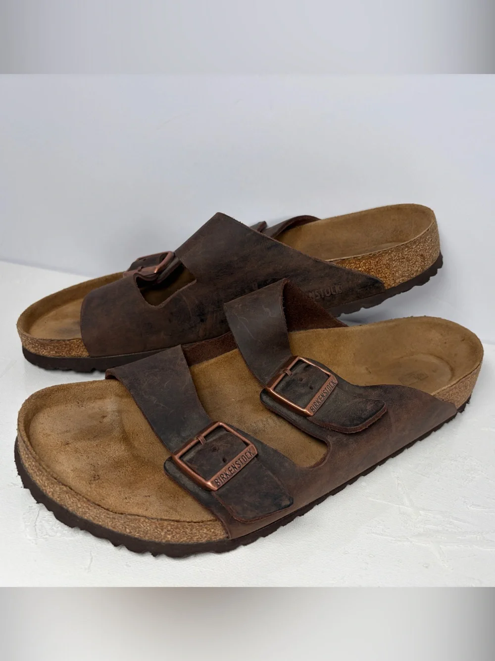 Birkenstock Arizona Sandals EU 46 US 13 Brown Leather Regular Wide Germany